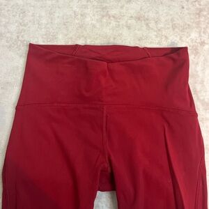 Red Lululemon train times leggings